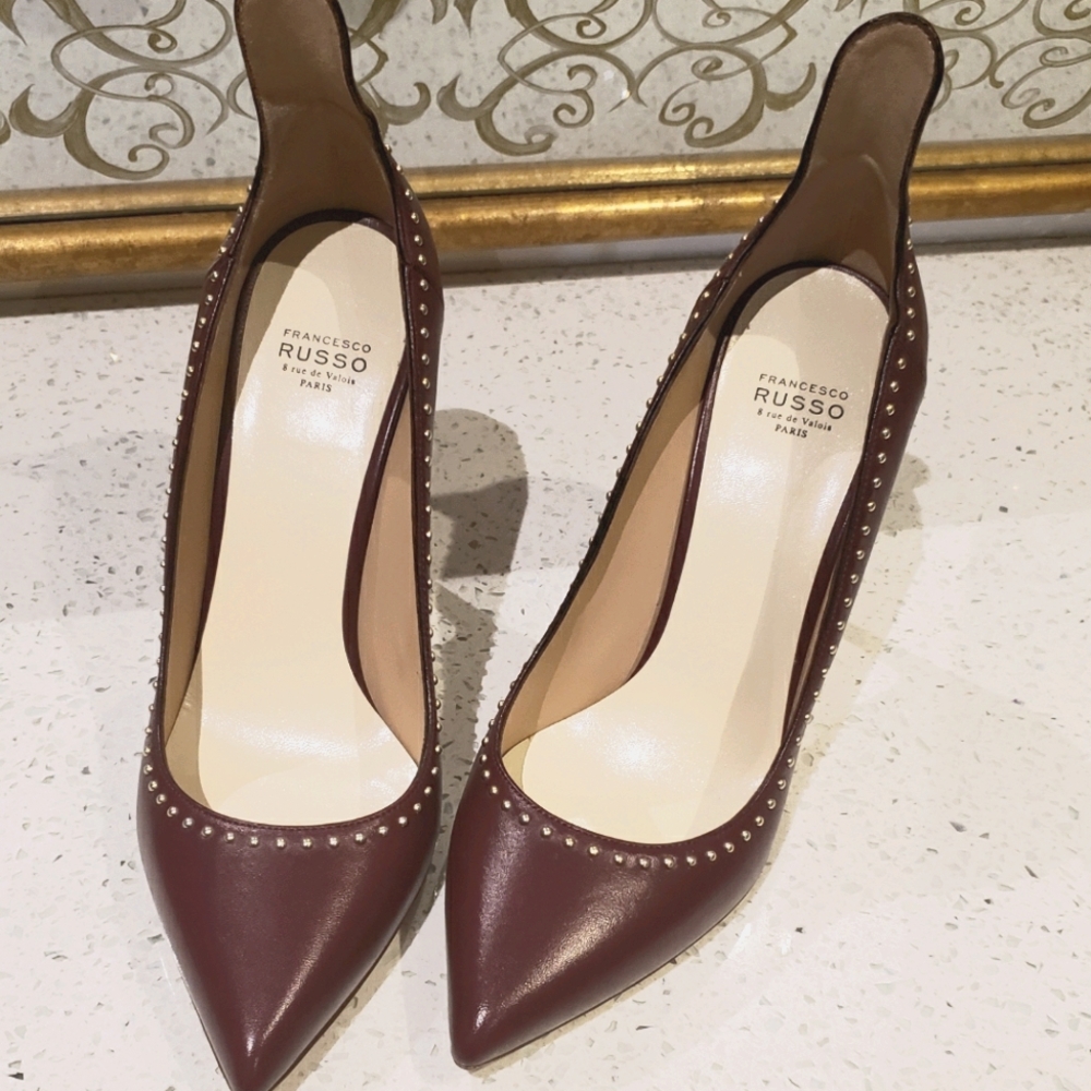 100% Authentic Francesco Russo Nappa Bordeaux Pump